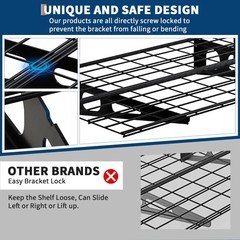 2pcs 2 x 6FT Garage Wall Shelving Wall Mounted Heavy Duty Shelving Easy Assembly