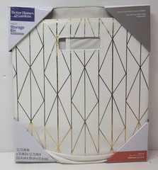 Better Homes & Garden™ Cream Metallic Geo 12.75″ Fabric Storage Cube/Bin