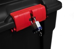 Hyper Tough Heavy Duty Storage Footlocker Lockable Plastic Black 17 Gallon