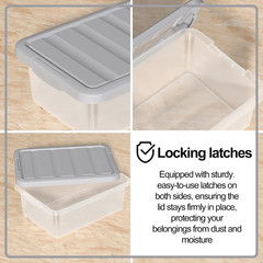 Clear Stackable Storage Bins with Lids, 14 Quart, 2-Pack for Home & Classroom