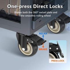 4in Heavy Duty Caster Wheels Set of 4 Industrial Swivel Casters with Dual Loc…