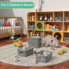 Plastic Storage Baskets with Lid-Plastic Storage Containers Stackable Storage…