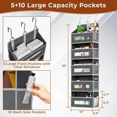 2 Pack 5 Tier Over The Door Organizer – Large Capacity Behind Door Hanging Sh…