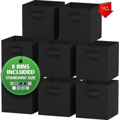 Storage Cube Set, 8-Piece – 10.5×10.5×11 inches – (Black)