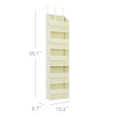 5 Tier Over Door Hanging Organizer with Clear Pockets – Heavy Duty Storage Bag