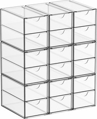 9 Pack Small Acrylic Drawers With 18 Drawers,Clear Drawer Organizers Stackabl…