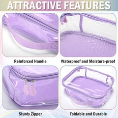 6 Pcs Clear Packing Cubes for Travel Luggage Organizer Bag See Through PVC wi…