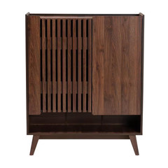 Paricia 37.2 In. W X 45.7 In. H Walnut Brown Shoe Storage Cabinet