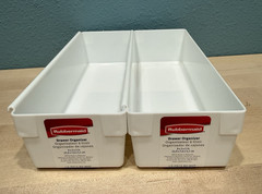 2x Rubbermaid Drawer Organizers Vintage Interlocking L3-2915 White 9 x 3 x 2 NEW