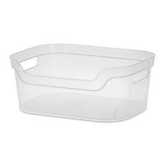 Sterilite 5.25×9.5×13 Inch Open Storage Bin w/ Carry Handles, Clear (16 Pack)