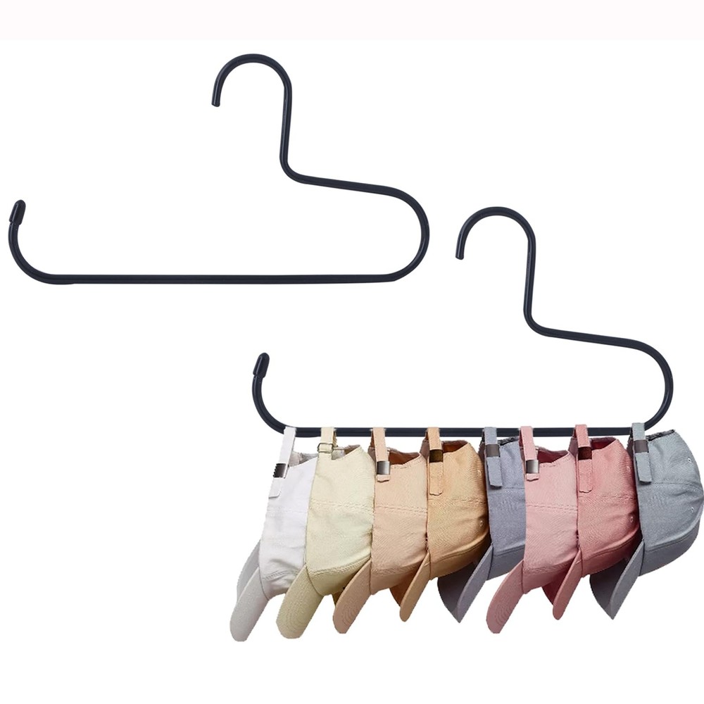 Hat Rack,Hat Organizer for Baseball Caps，2 Pack 11 inches x 5.9 inches, Black