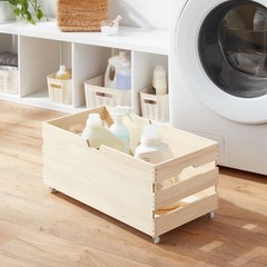 Large Wood Bin with Wheels – Brightroom