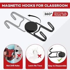Magnetic Hooks0Lbs+ 2026 Cruise Essentials Magnet Hook 1.26in×2.36in-2 8 Black