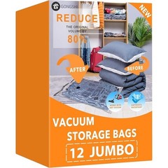 Vacuum Seal Storage Bags Jumbo Size Space Saver Bedding Clothes 12 Pack New
