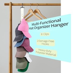 Hat Organizer Baseball Caps Rack Hangers 2PCS Door Hat Racks with 8 Beige