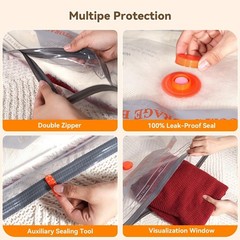 Vacuum Storage Bags for Travel with Rechargeable Air Pump 12 Pack Space Saver