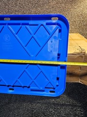 (QTY 8) 27 Gallon 30-1/4″ x 20.5″ Heavy Duty Tote Bin Blue Cover Top Lid Only