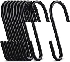 2.4 Inch Black Carbon Steel S Hooks – Ideal for Closet, Kitchen & Garden Use