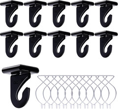 20 Drop Ceiling Hooks for Classrooms & Offices,Black Heavy Duty Metal TBar Hooks