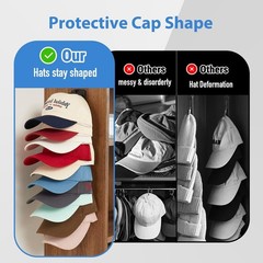 Hat Organizer for Baseball Caps for wall,2 Pack Cap Racks, Rack Hanger Storage