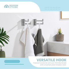 Swivel Hook for Towel Polished Chrome 2 Pack, 304 Stainless Steel