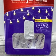 3M Command Adjustables 14 Clips With 30 Strips, Holds 0.5 Lb {19}