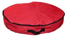 Artificial Wreath Storage Bag 36 in. Premium Quilted Red Polyester NEW