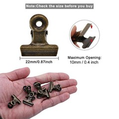 Antique Brass Small Bulldog Clips – Coideal 30 Pack Mini Hinge 22 mm,