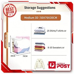 No-Pump Vacuum Storage Bags – Press & Seal Space Saving Compression – Reusable