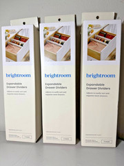 Brightroom Expandable Drawer Dividers White 2-Count Pack of 3 (6 Dividers Total)
