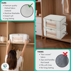 2 Pack Clothing Storage Bags Clothes Organizer Folding Fabric Bags for Sweaters,