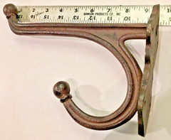 Lg HD Black 9 1/2″ Double Wall Barn Stable Cast Iron Hook Tack Harness Coat Hat