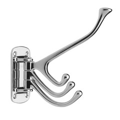 6 In. Chrome Hinged Triple Wall Hook
