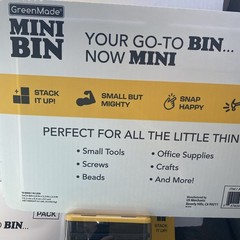 2 Lot Set of 10 Pack Greenmade Mini Bins with Lids Stackable Storage Bins. 2
