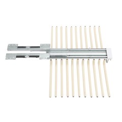23.2*18.1*3.7in Beige Pull Out Trousers Rack 22 Arms Steel Pull Out Pants Rack