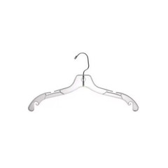Shirt Hangers Heavyweight Clear Plastic Swivel Hook Chrome Hardware 25-Pack