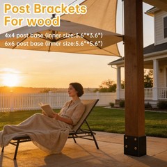 Thickened 6×6 Concrete Post Base w/Hidden Anchor, Raised for Deck/Pergola (2pc)