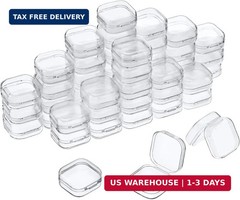 Jetec 36 Pack Clear Small Plastic Container Box Beads Organizer Boxes with Hinge