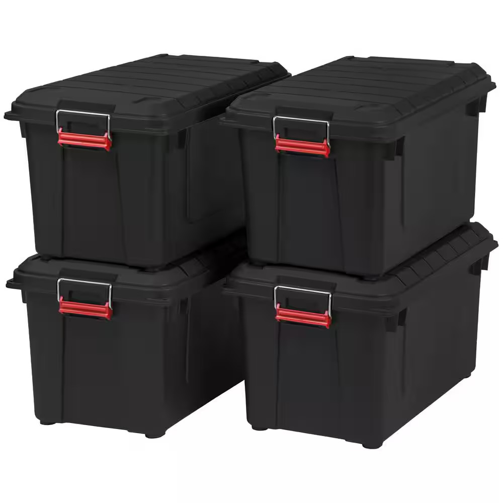 21 Gal. Heavy-Duty Stackable Storage Tote (Set of 4)