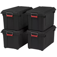 21 Gal. Heavy-Duty Stackable Storage Tote (Set of 4)