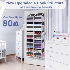 Heavy Duty Over The Door Organizer 5 Tiers, Extra Large Behind Door Storage o…