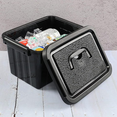 Versatile 6-Quart Black Storage Bins with Handles – Set of 6 Latch Boxes