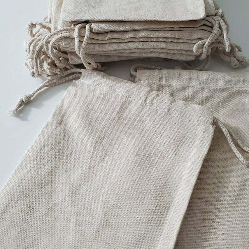 Biglotbags – Premium Canvas Cotton Double Drawstring Reusable Muslin Bags