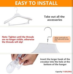 DEDU Suit Hangers for Men 10 Pack, Extra Wide Non Slip Width 17.7, White Coat
