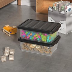 2 Packs 14 Quart Plastic Containers Bins With Latching Lids Organization
