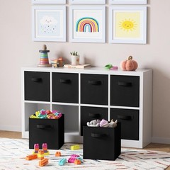 Storage Cube Set, 8-Piece – 10.5×10.5×11 inches – (Black)