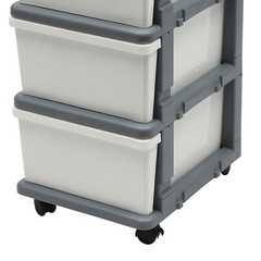 16.5*13.3*34.5in White/ Grey Rectangular PP 4-Drawer Organizer With Tray Top