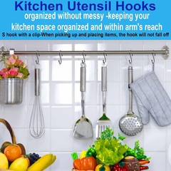 S Hooks for Hanging Plants, 4 Inch Large Heavy Duty S Hooks with Safety Buckle &