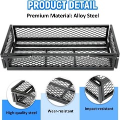 ATV Front Cargo Basket, Heavy Duty Steel Mesh Rack, Universal Fit for ATV UTV,