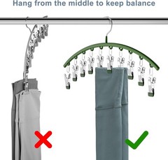 2 Pack Closet Legging Organizer Metal Hangers 10 Clips for Yoga Pants Storage